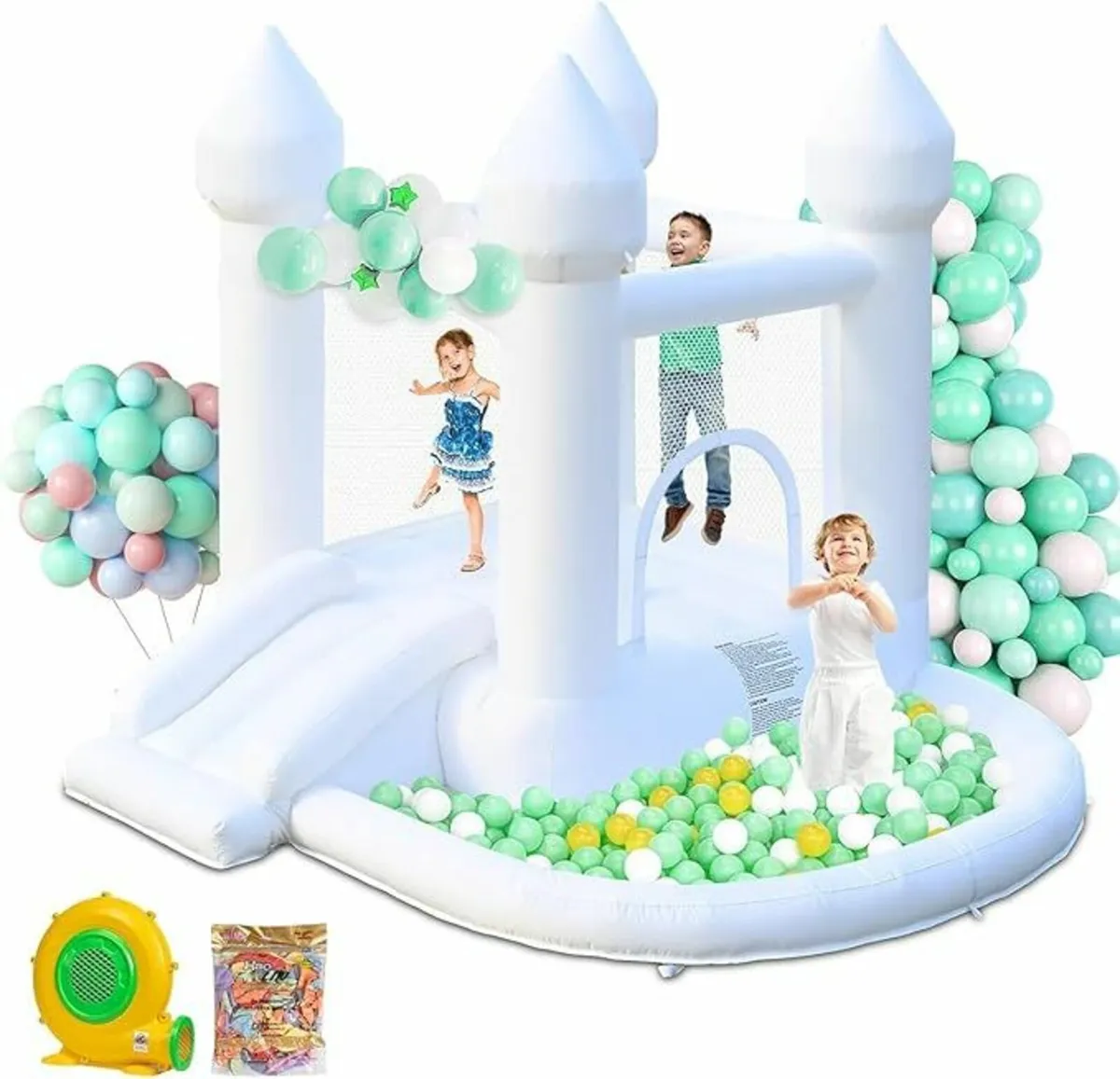 Bounce House Castle Slide White Jumper Party - Image 1