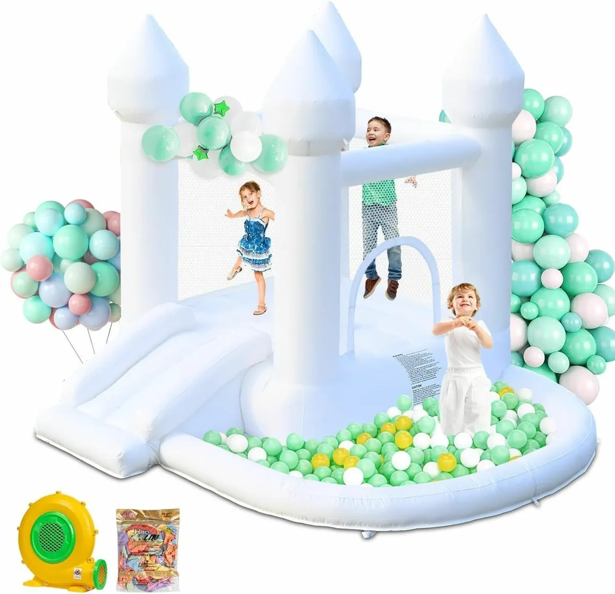 Bounce House Castle Slide White Jumper Party - Image 2