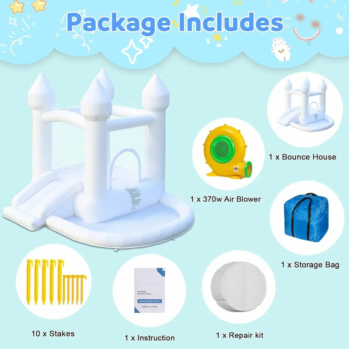 Bounce House Castle Slide White Jumper Party - Image 3