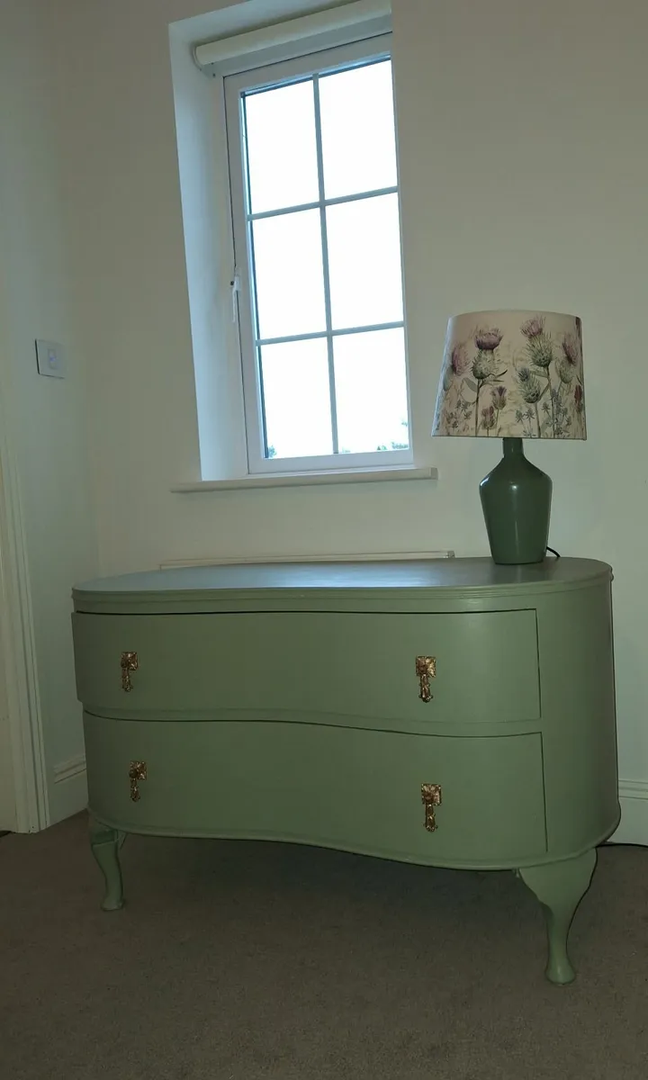 Gorgeous sage green dresser with gold handles - Image 1