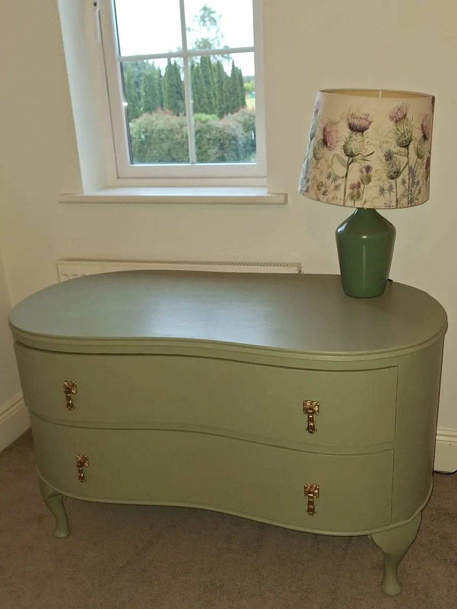 Gorgeous sage green dresser with gold handles - Image 2