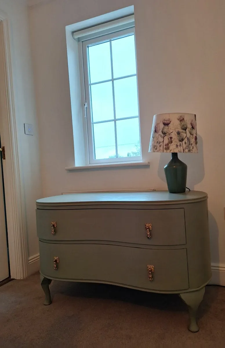 Gorgeous sage green dresser with gold handles - Image 3