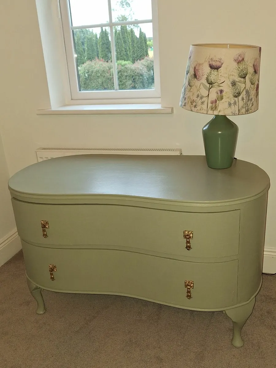 Gorgeous sage green dresser with gold handles - Image 4