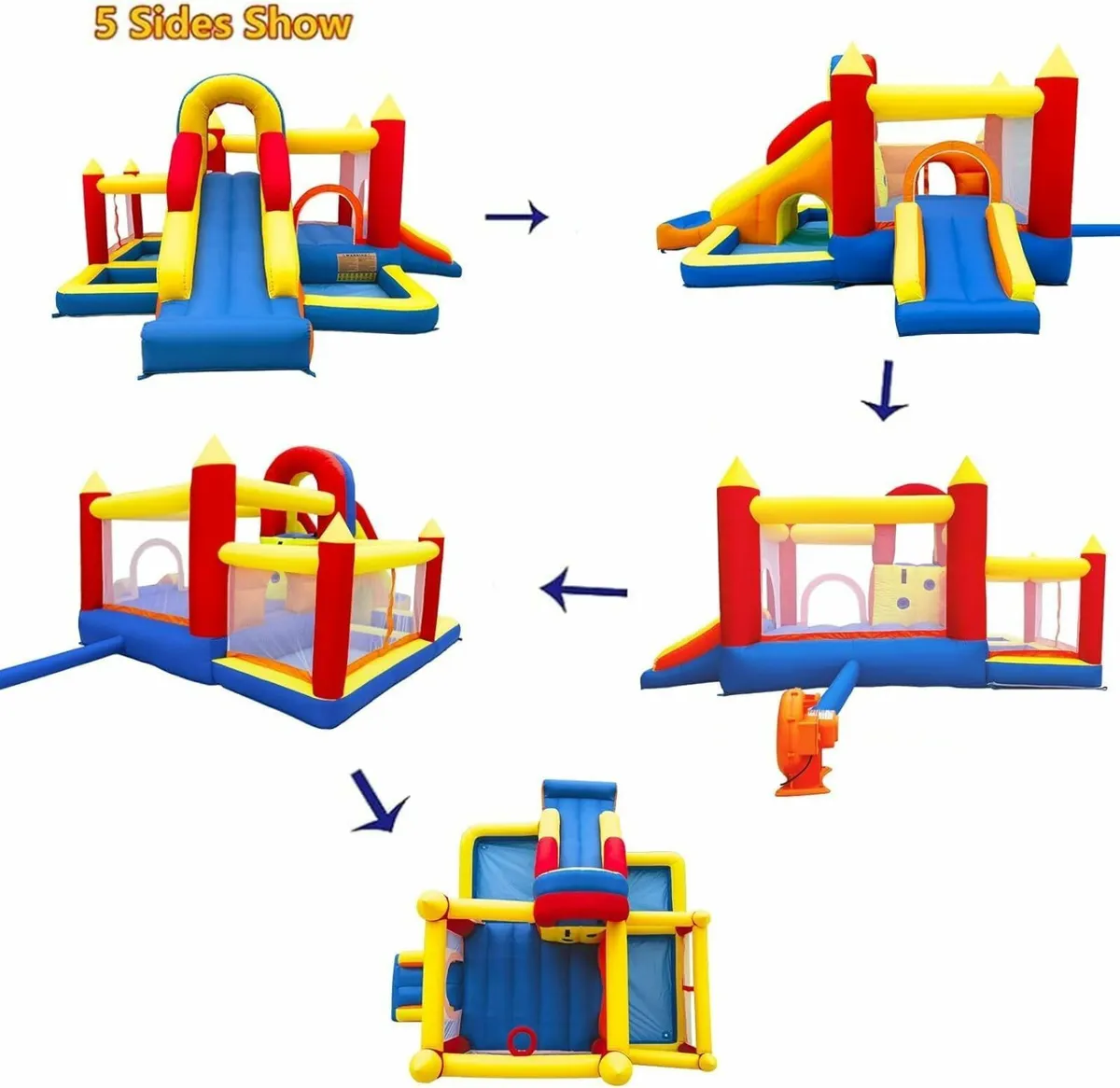 Bouncy Castle Inflatable Bounce House Two Slides - Image 3