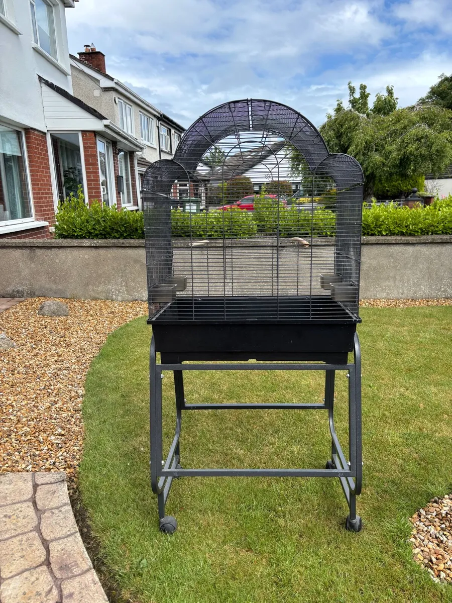 Large bird cage black plus smaller white cage - Image 1