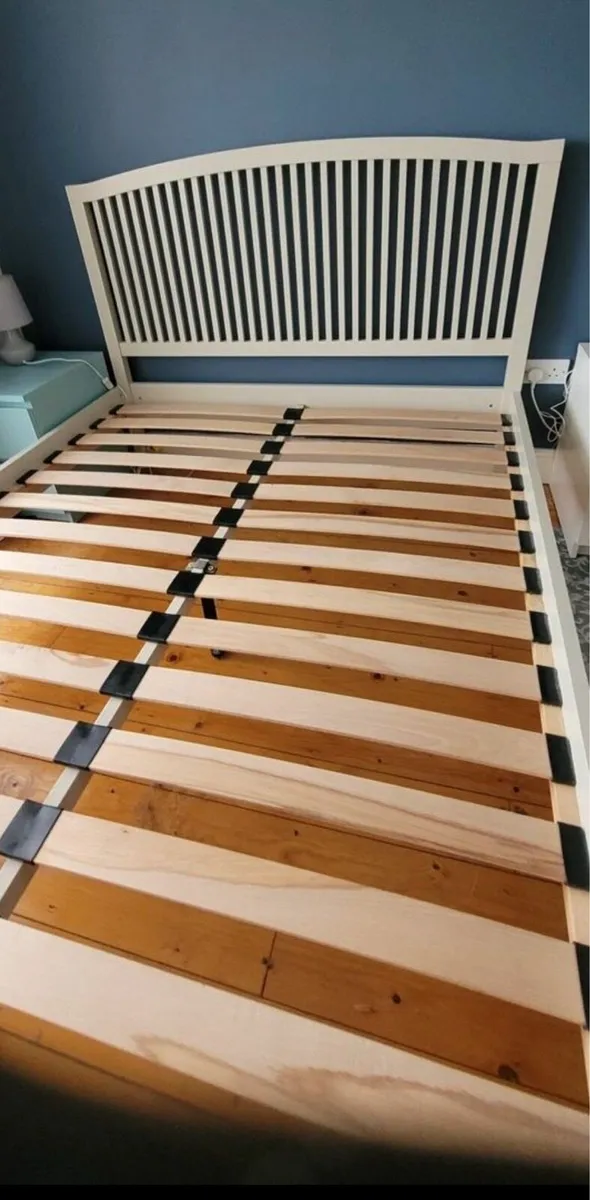 Magnificent Ex Caseys Grey King Size Wooden Bed - Image 1