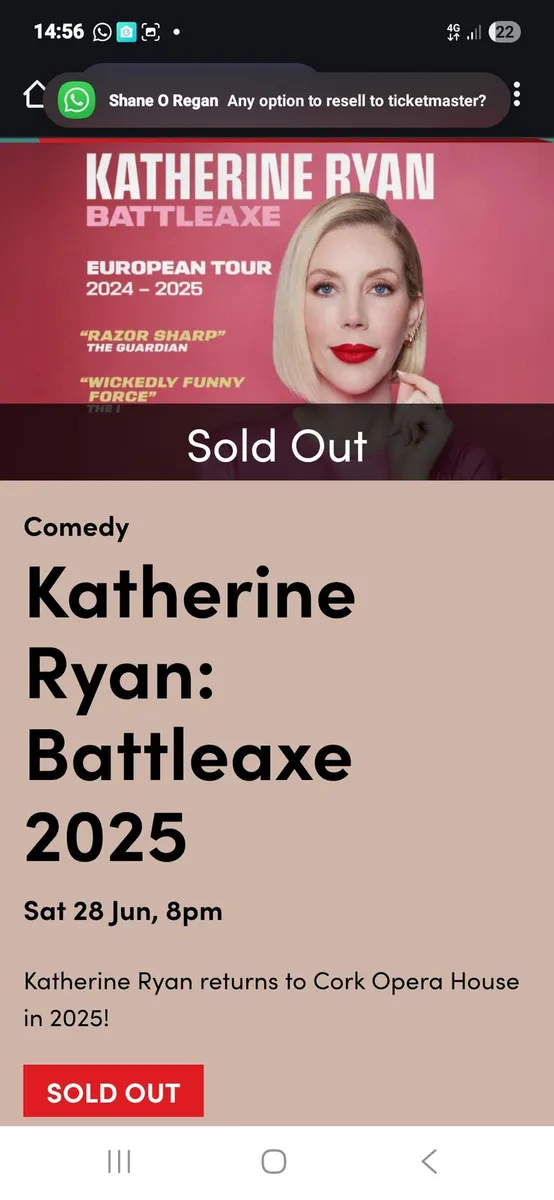 Katherine Ryan Cork Opera House