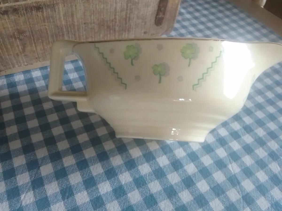 ANTIQUE ART NOUVEAU CERAMIC GRAVY BOAT - Image 1