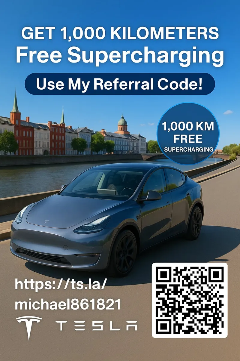 Free 1,000 km of Tesla Supercharging 🚗