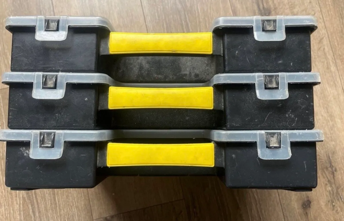 Three hard plastic tools boxes - Image 4