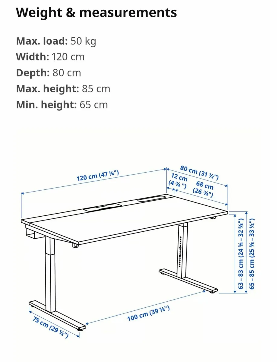 IKEA MITTZON office Desk 120x80 cm - Image 2