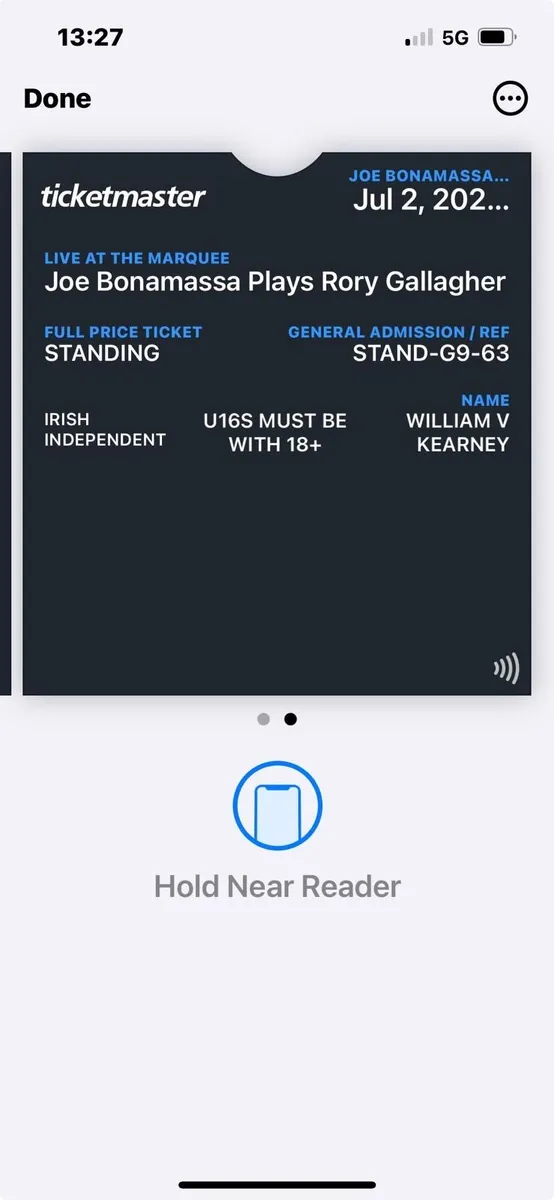 Joe bonamassa x1 ticket for wed 2nd July