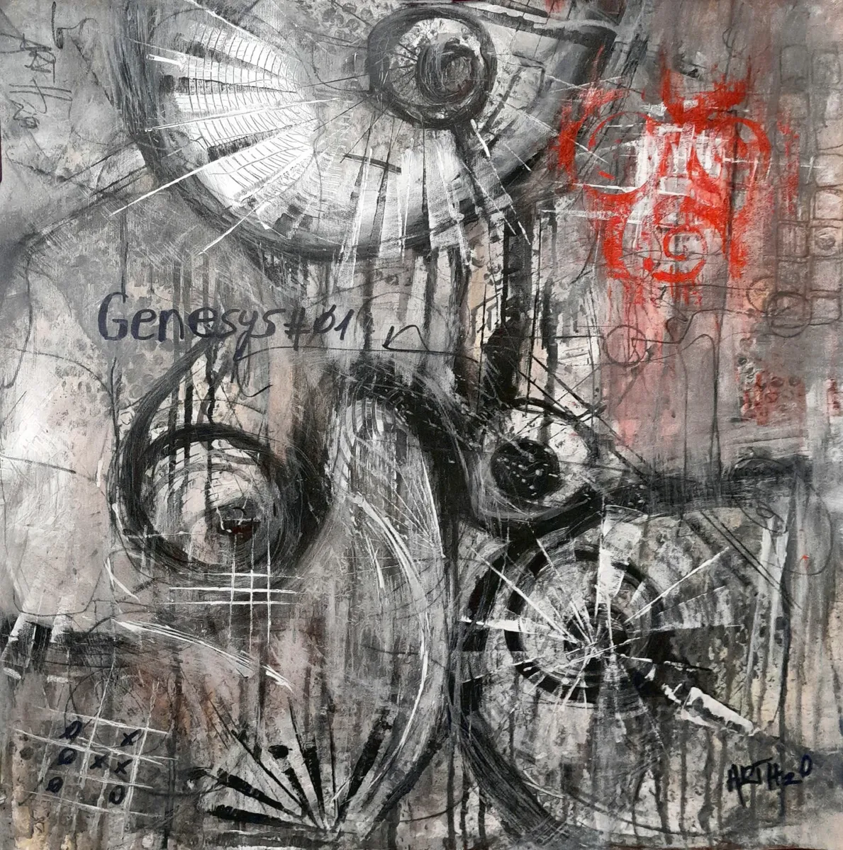 Genesys Abstract 4 pieces art 60x60cm each item - Image 1