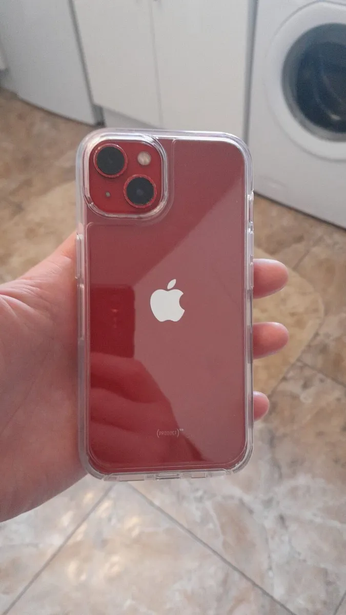 iPhone 13 Red sim free 128GB with clear otter case - Image 2