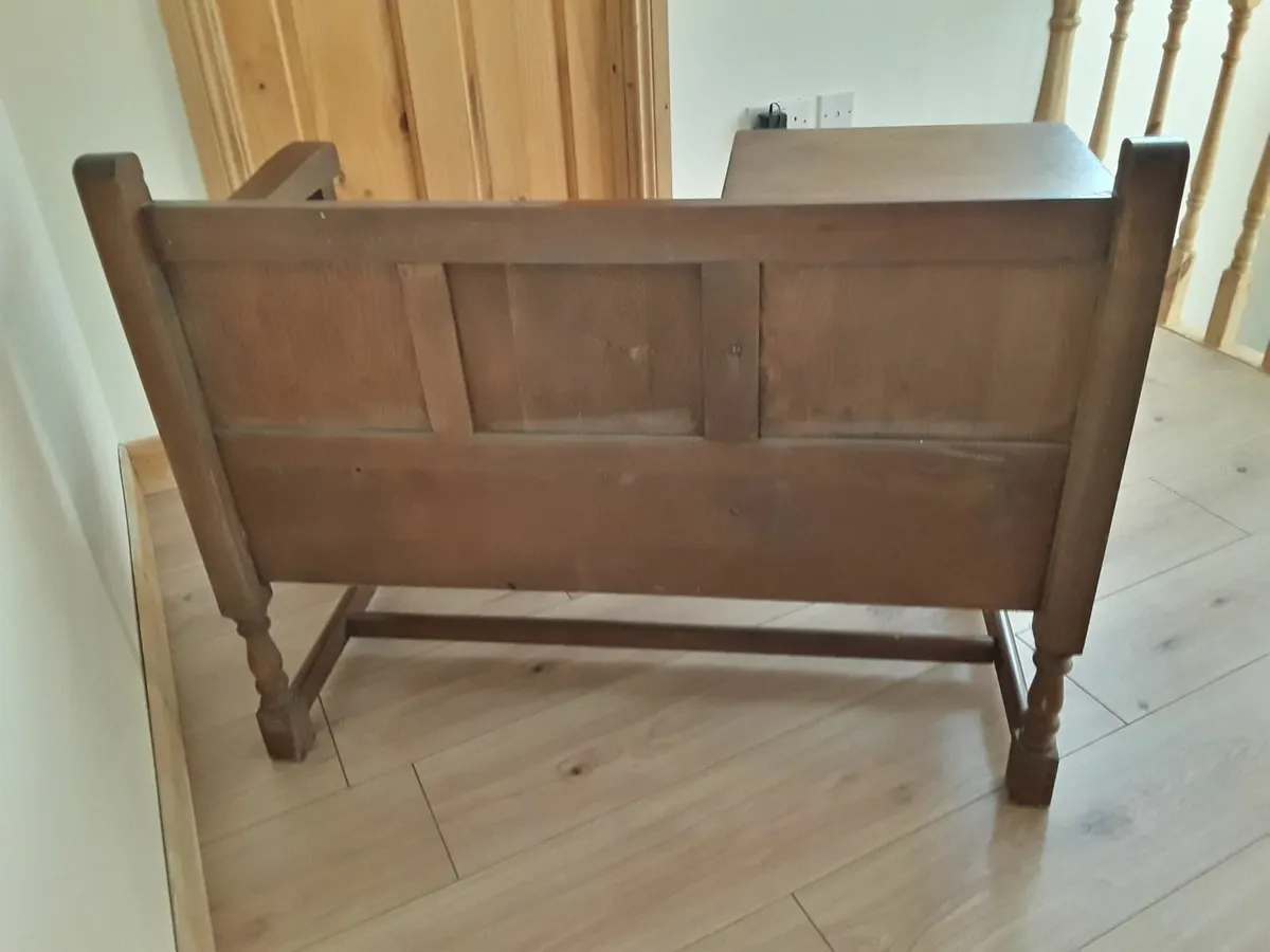 Solid oak antique phone table one draw - Image 2