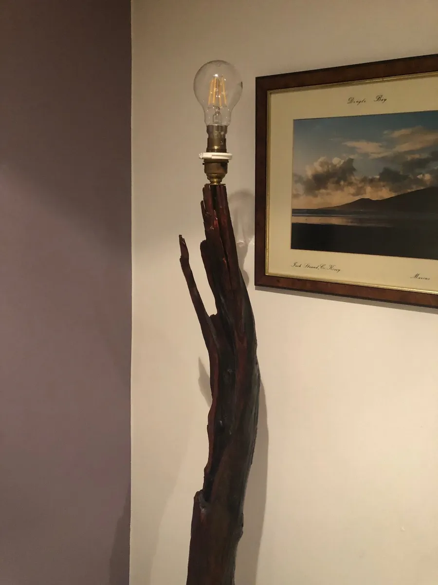 Standard lamp made from bog oak - Image 2