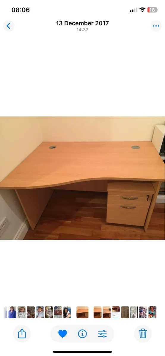 Office desk with stand alone 2 drawer unit