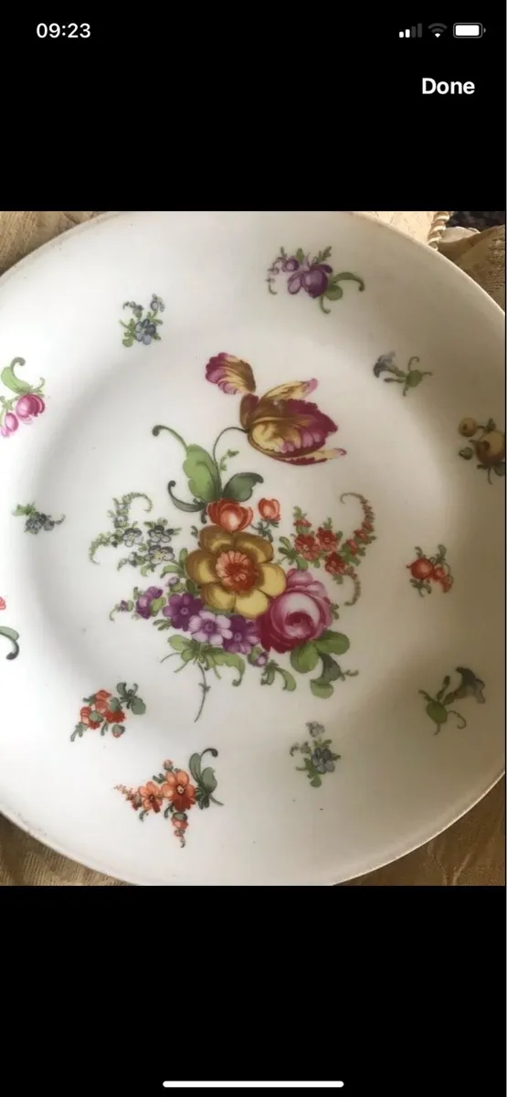 Antique Hand Painted Meissen plate Set - Image 3