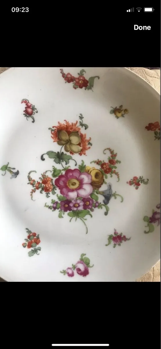 Antique Hand Painted Meissen plate Set - Image 4