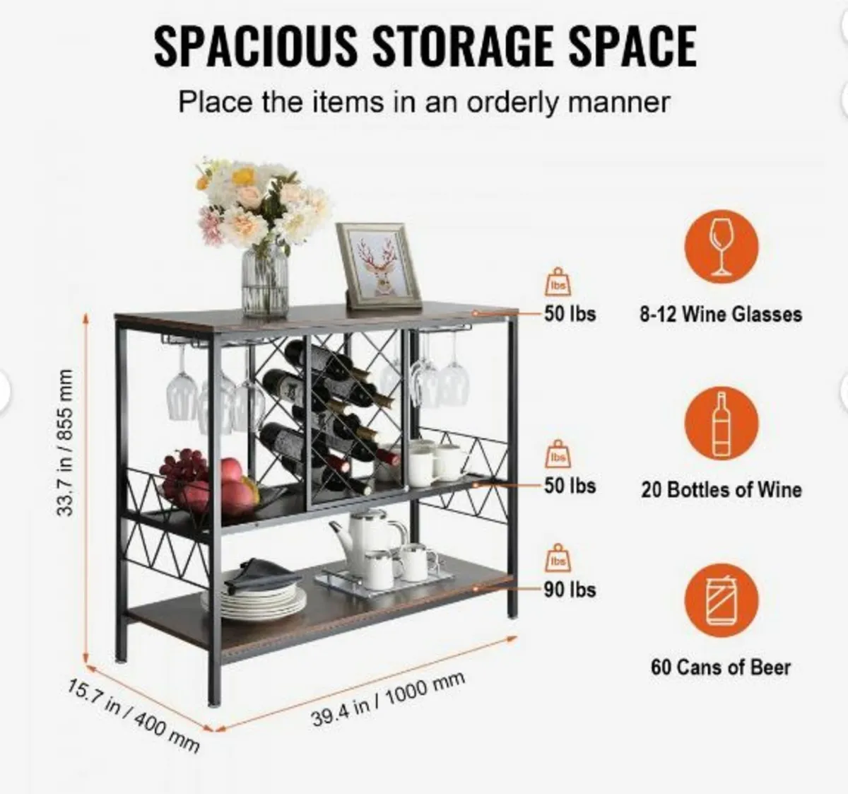 40 Inch Industrial Bar Cabinet - Image 3