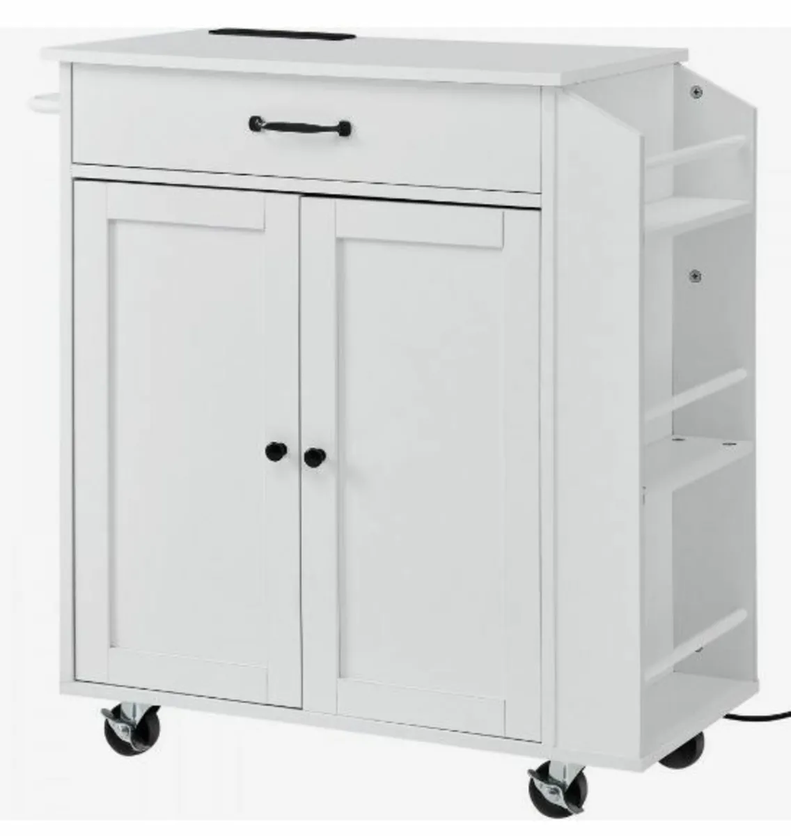 Kitchen Island Cart Rolling Storage Cabinet - Image 2