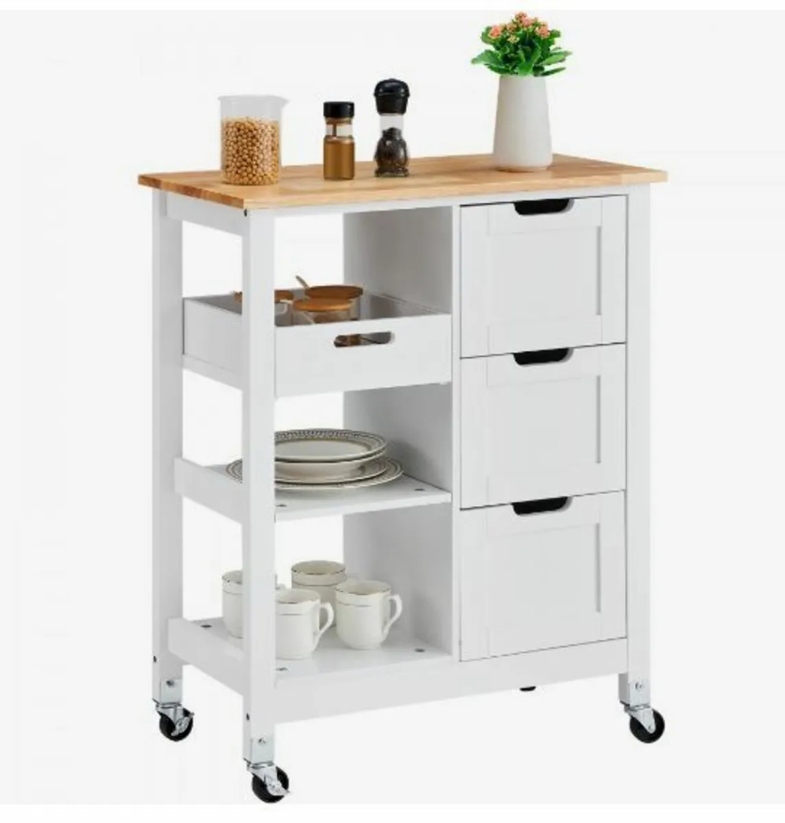 Kitchen Island Cart Rolling Storage Cabinet - Image 1