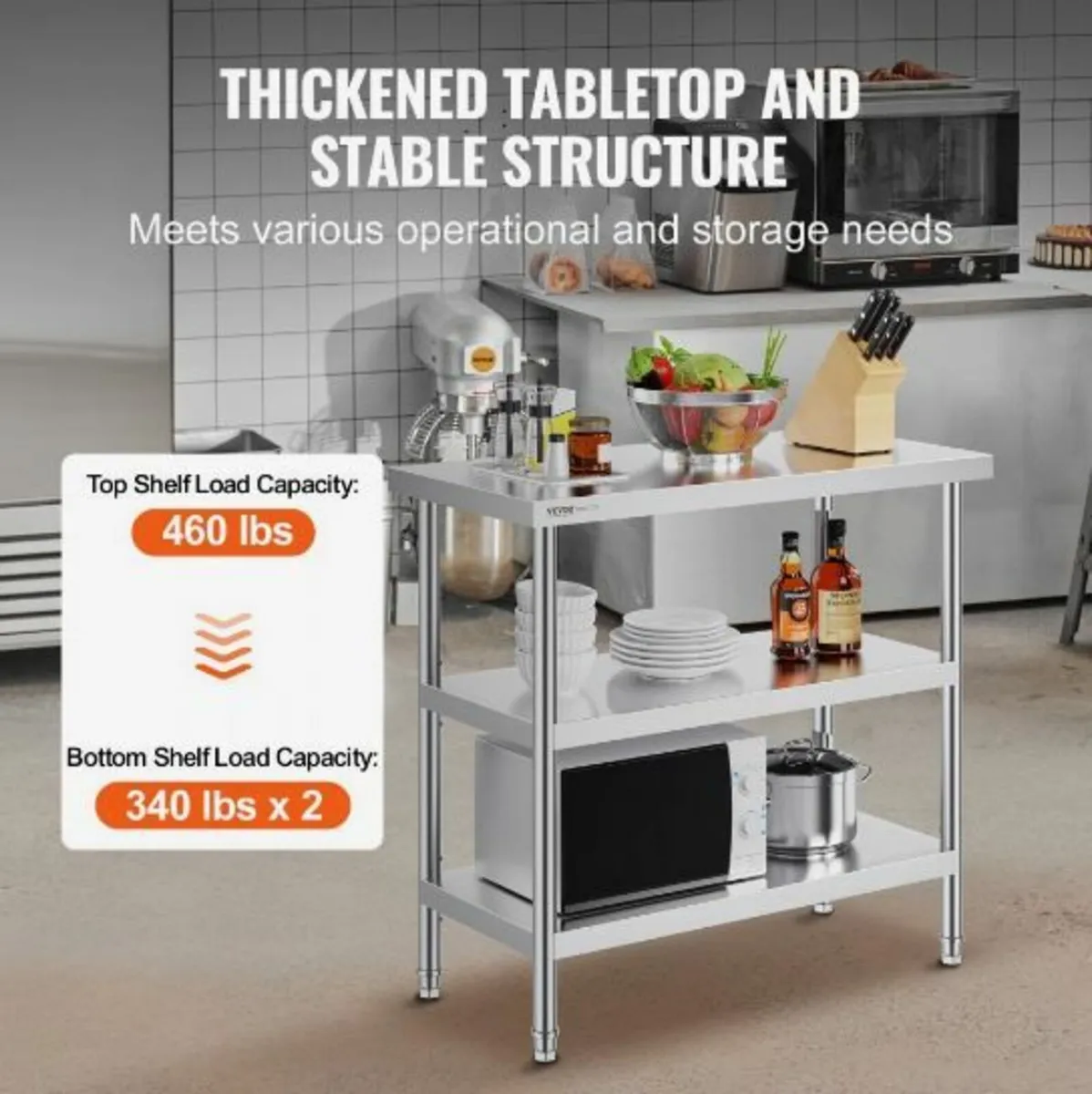 Stainless Steel Food Prep Table Commercial - Image 2