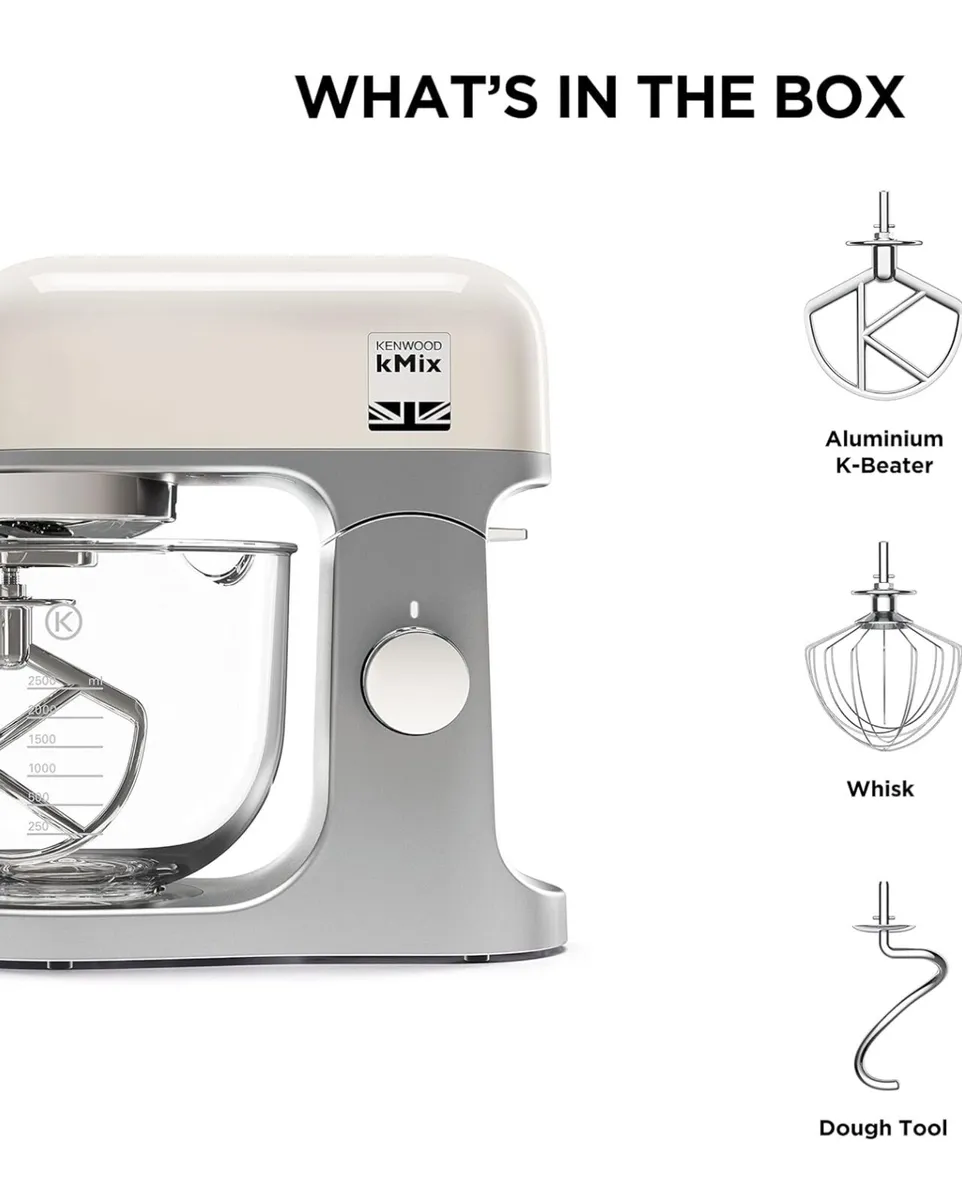Kenwood  KMIX 1000Watts Stand Mixer 6-Speeds Cream - Image 2
