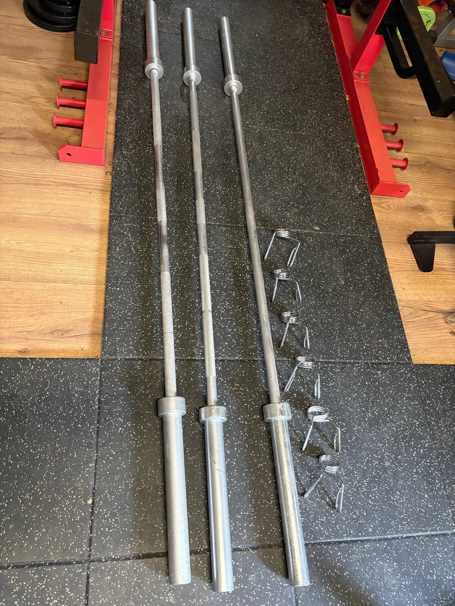 OLYMPIC 7 FOOT BARS X 3 WITH COLLARS - USED