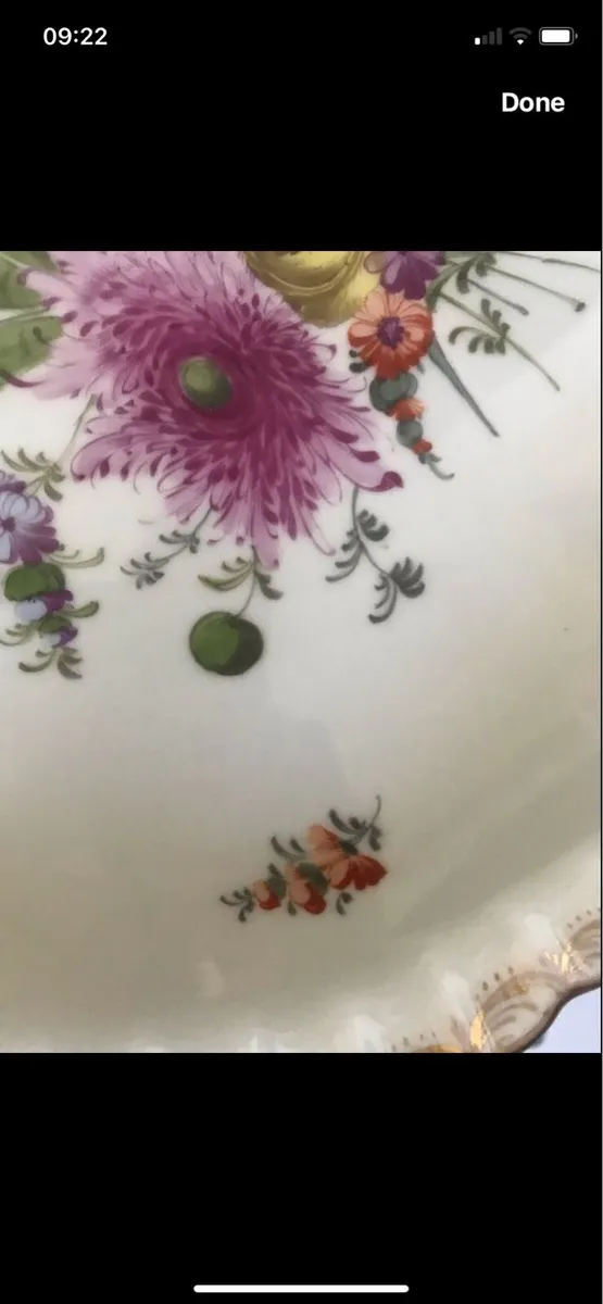 Antique Hand Painted Meissen Dish - Image 4