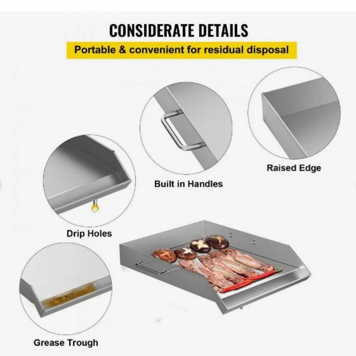 Square Grill Plate 16 x 18 Inch Stainless - Image 2