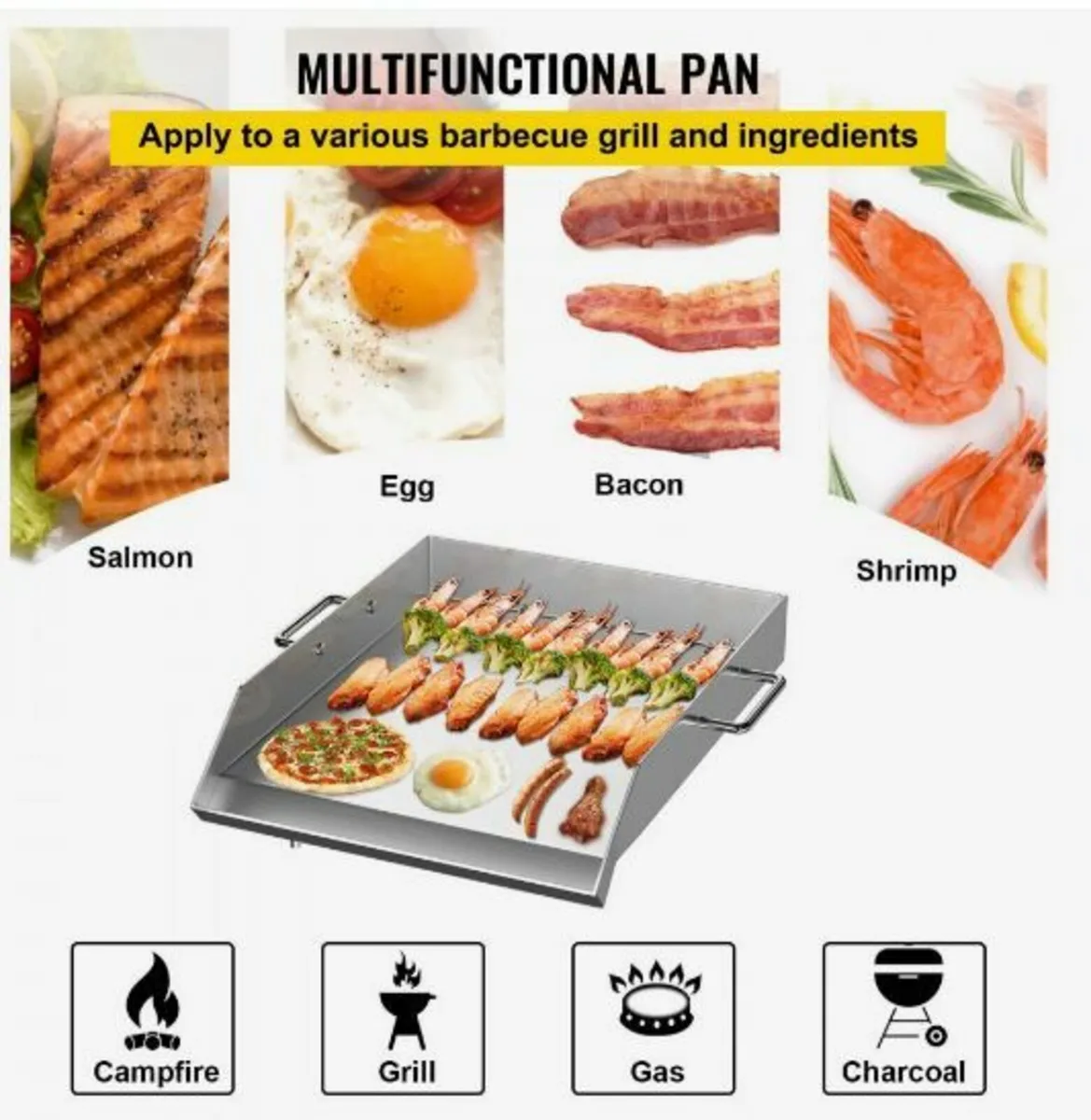 Square Grill Plate 16 x 18 Inch Stainless - Image 3