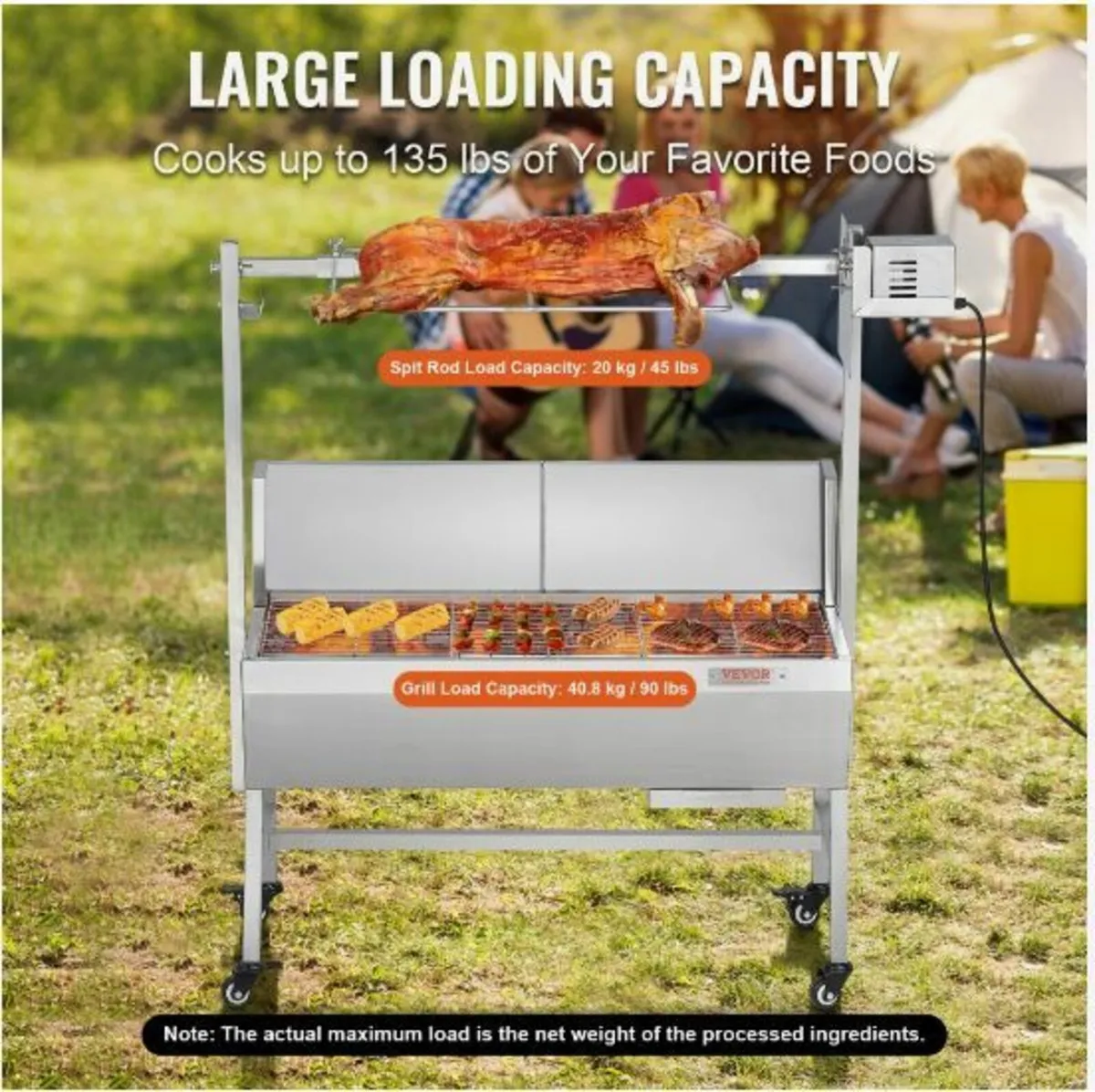 Roaster Spit Rotisserie BBQ Grill Pig - Image 2