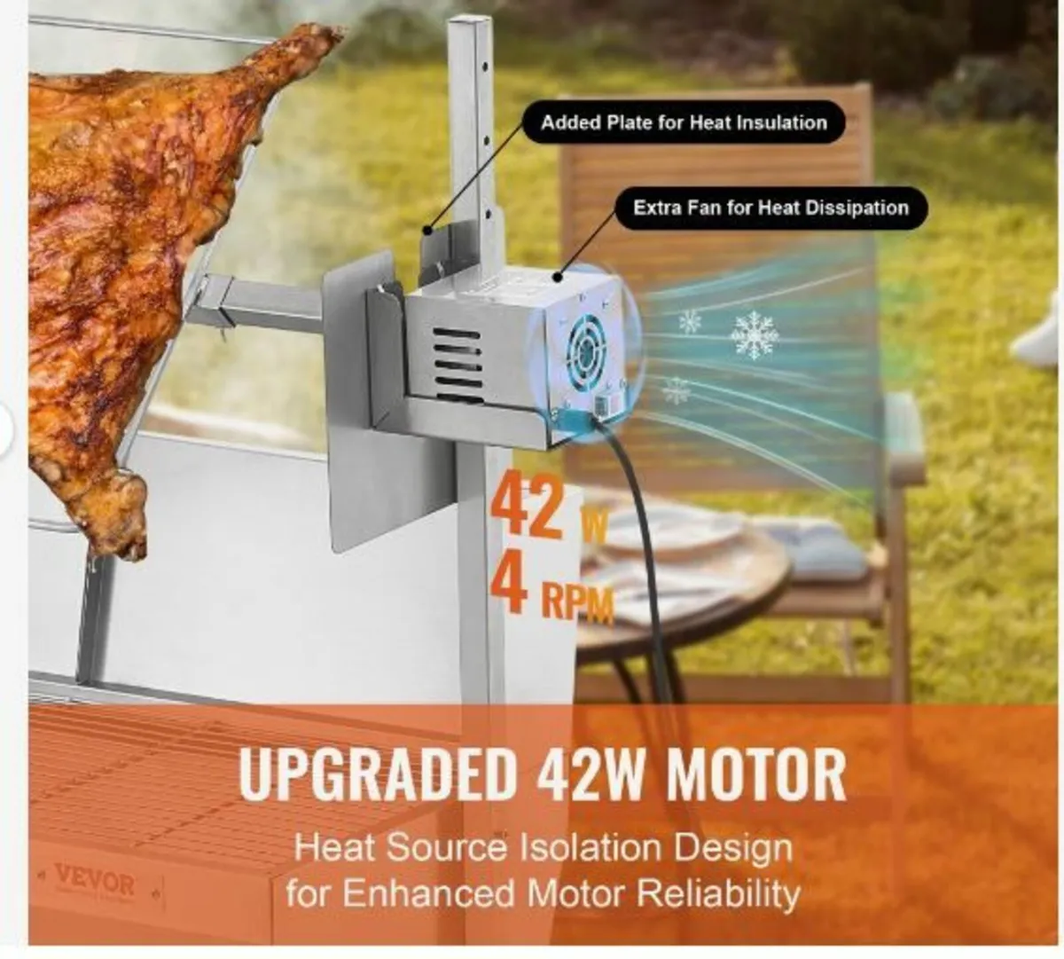 Roaster Spit Rotisserie BBQ Grill Pig - Image 3