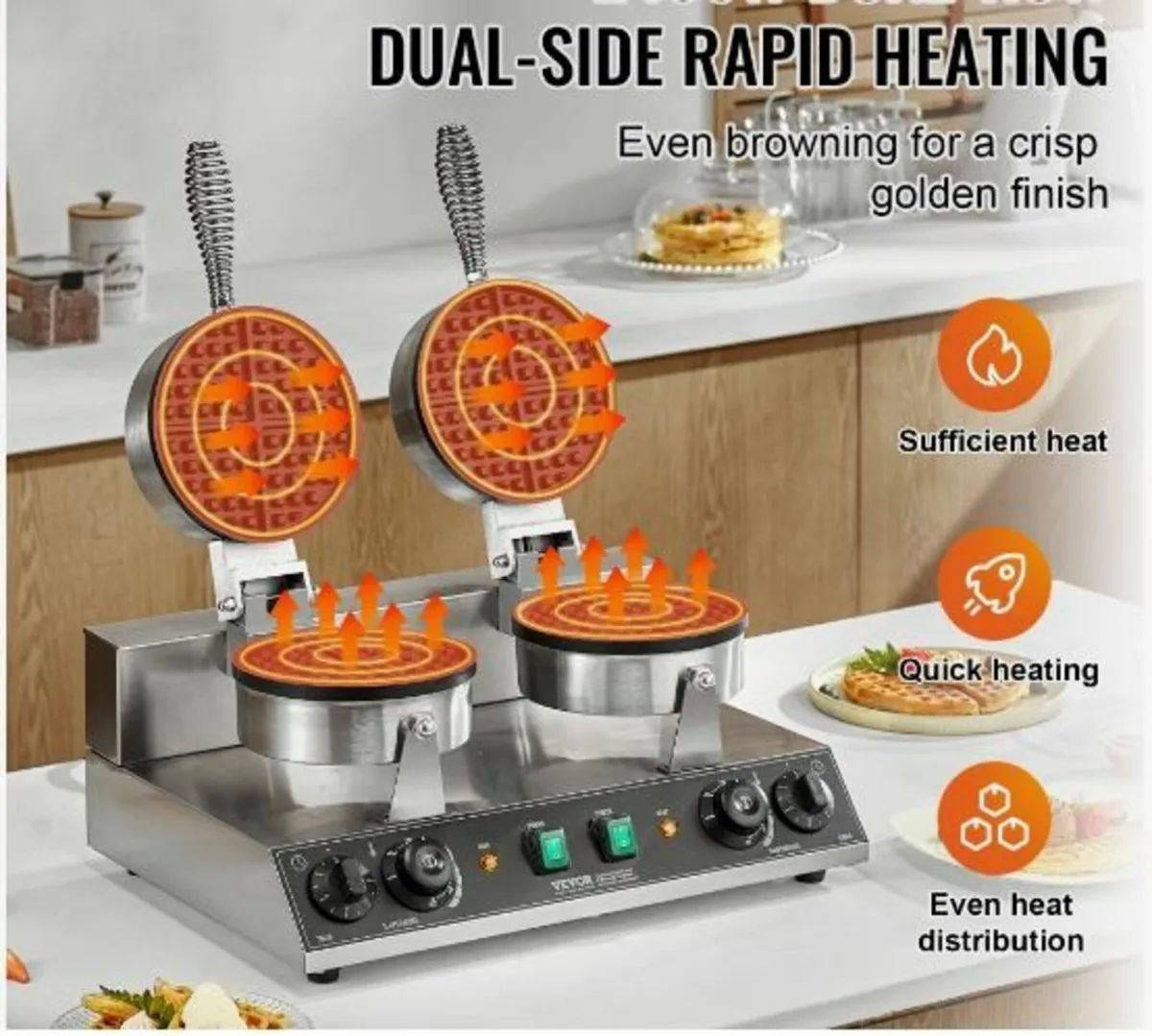 Commercial Waffle Maker Dual-Head - Image 3
