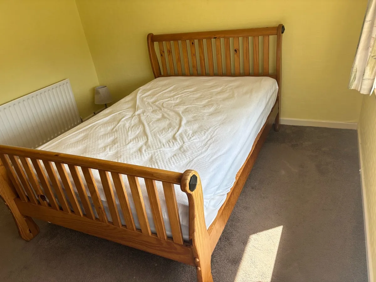 Double bed and mattress - Image 1