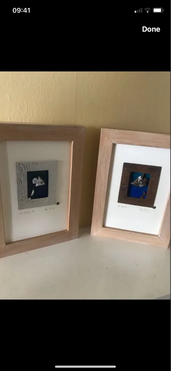 Framed Hand Crafted Fish Art - Image 1