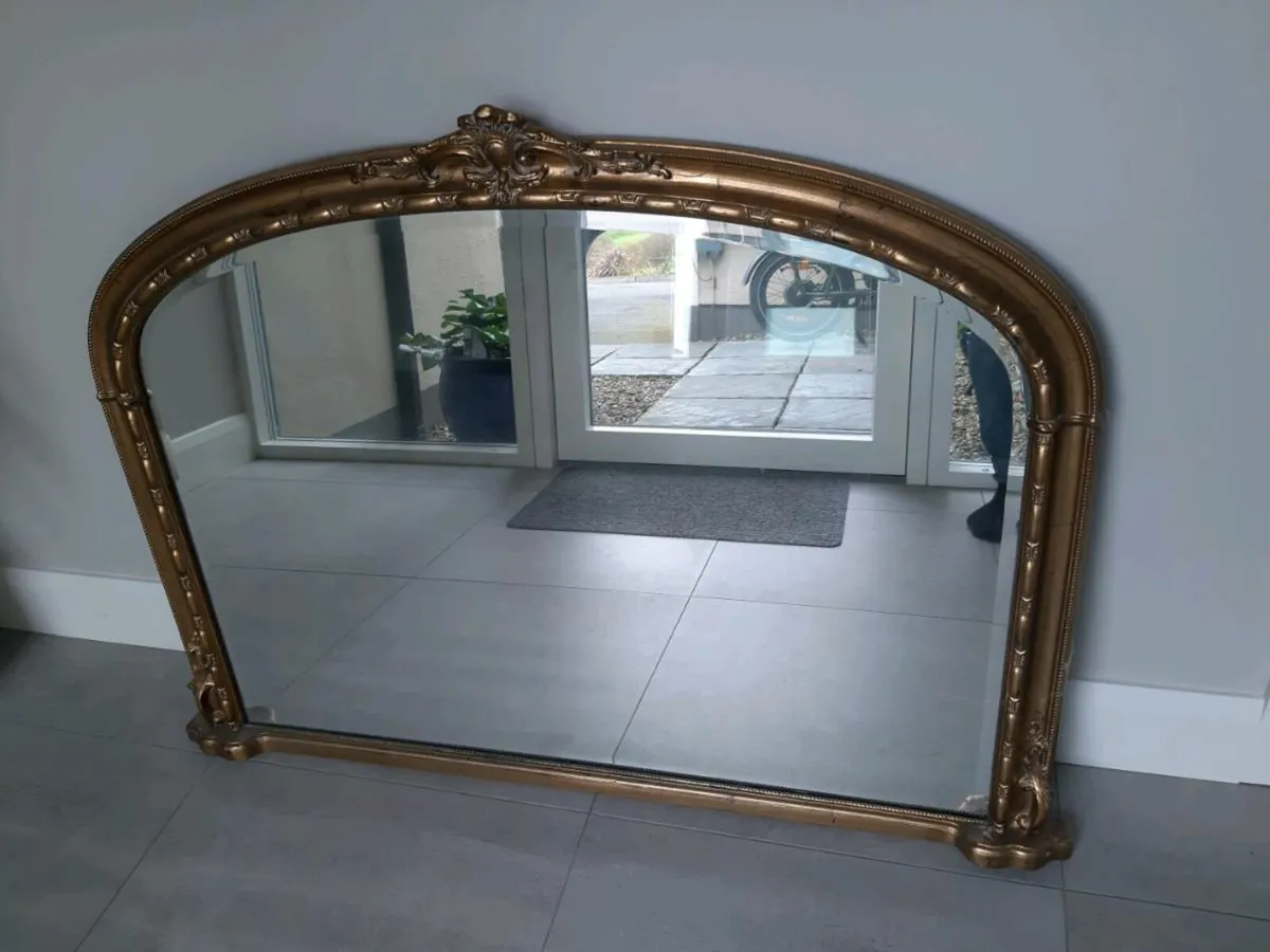 Gilded overmantel mirror - Image 1