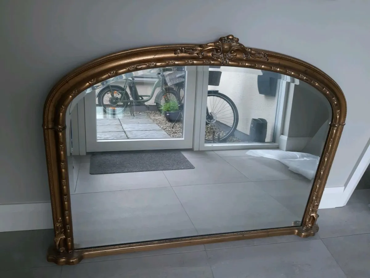 Gilded overmantel mirror - Image 2