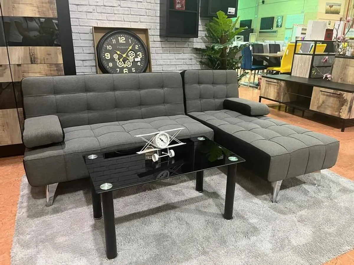 Scandi Vibes  Corner Sofa Bed with a Twist, Dark grey fabric - Image 2