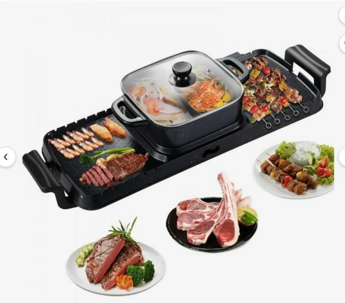 2 in 1 Electric Grill and Hot Pot, 2400W - Image 1