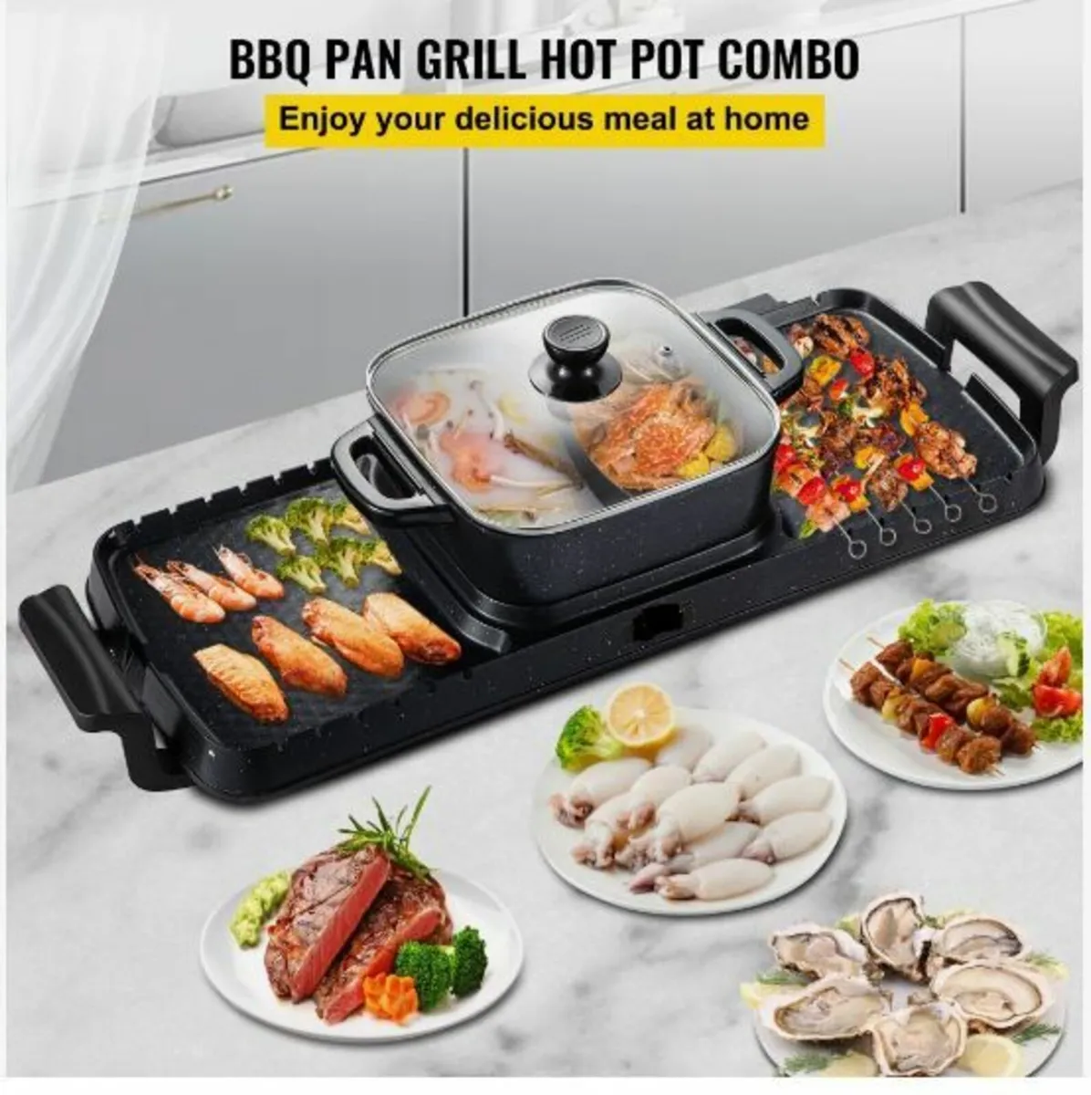 2 in 1 Electric Grill and Hot Pot, 2400W - Image 2