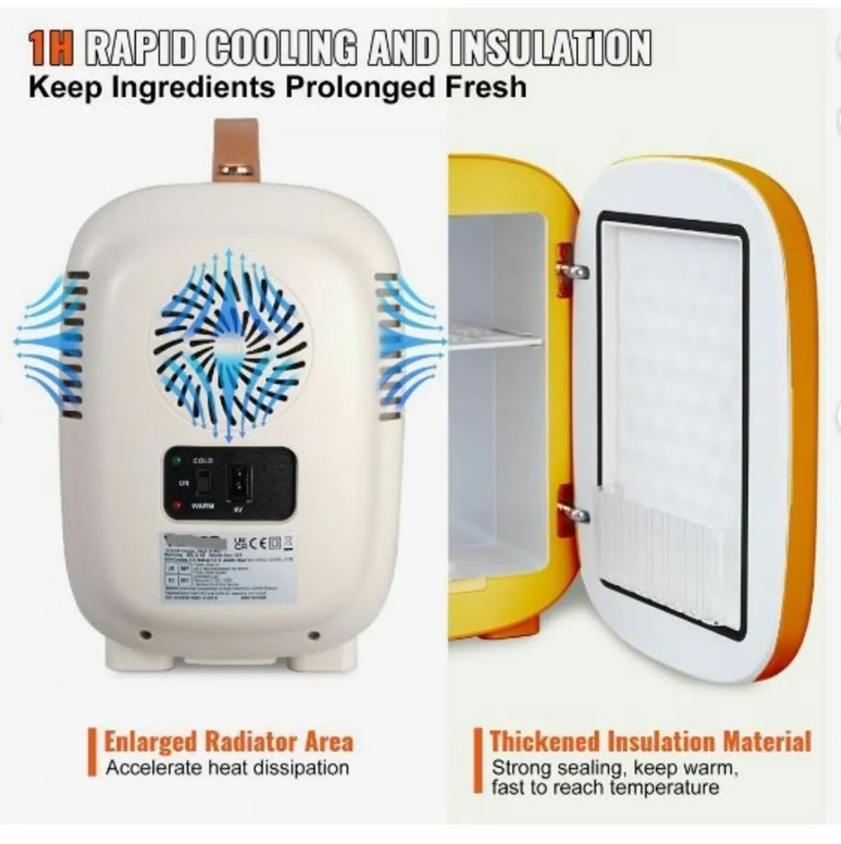 Mini Fridge, 4L/6 Cans Compact - Image 2