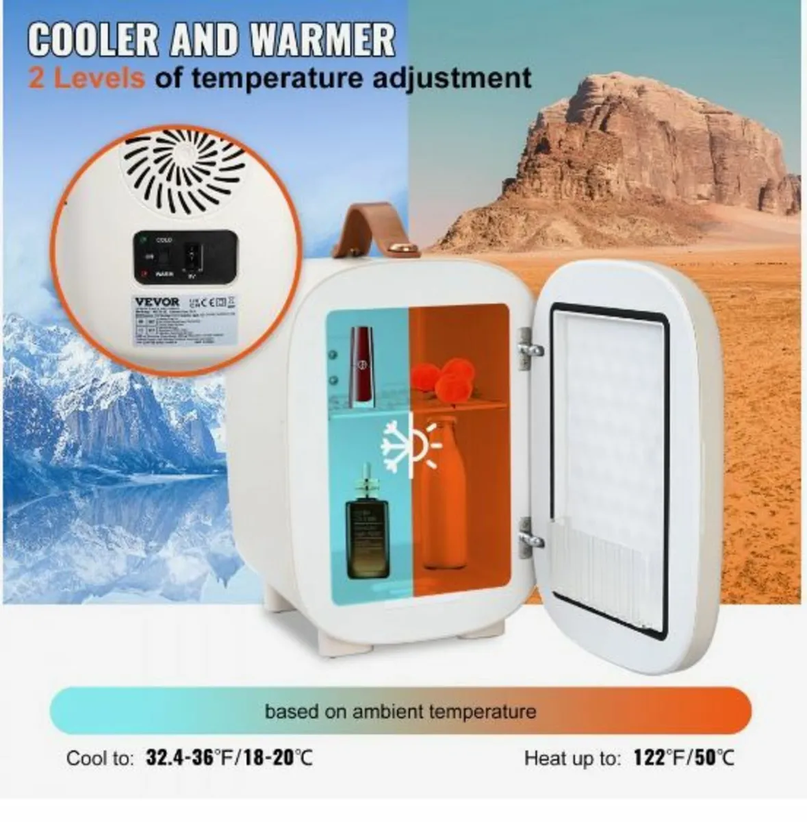 Mini Fridge, 4L/6 Cans Compact - Image 3