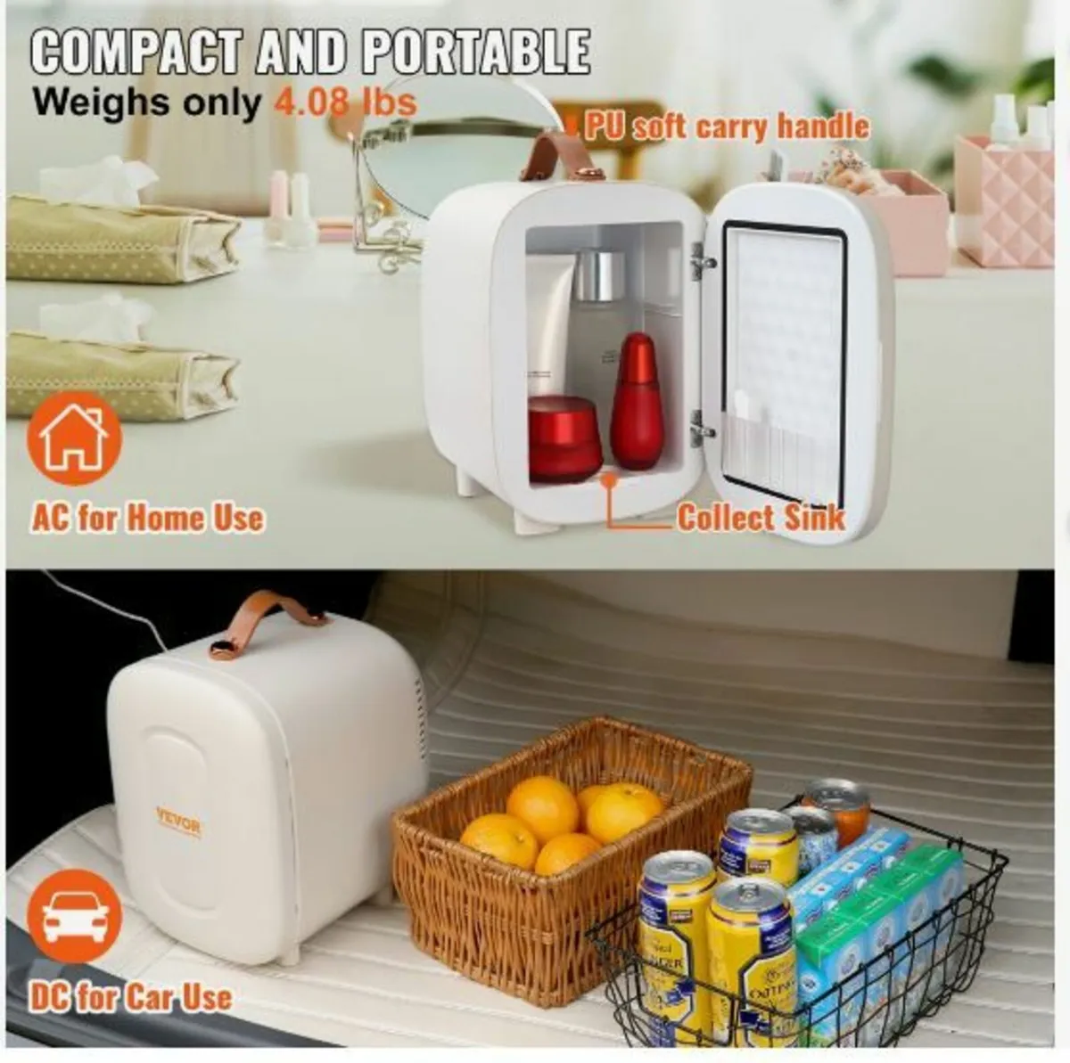 Mini Fridge, 4L/6 Cans Compact - Image 4