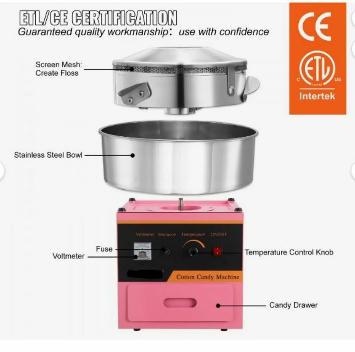 Commercial Cotton Candy Machine Sugar Floss Maker - Image 3