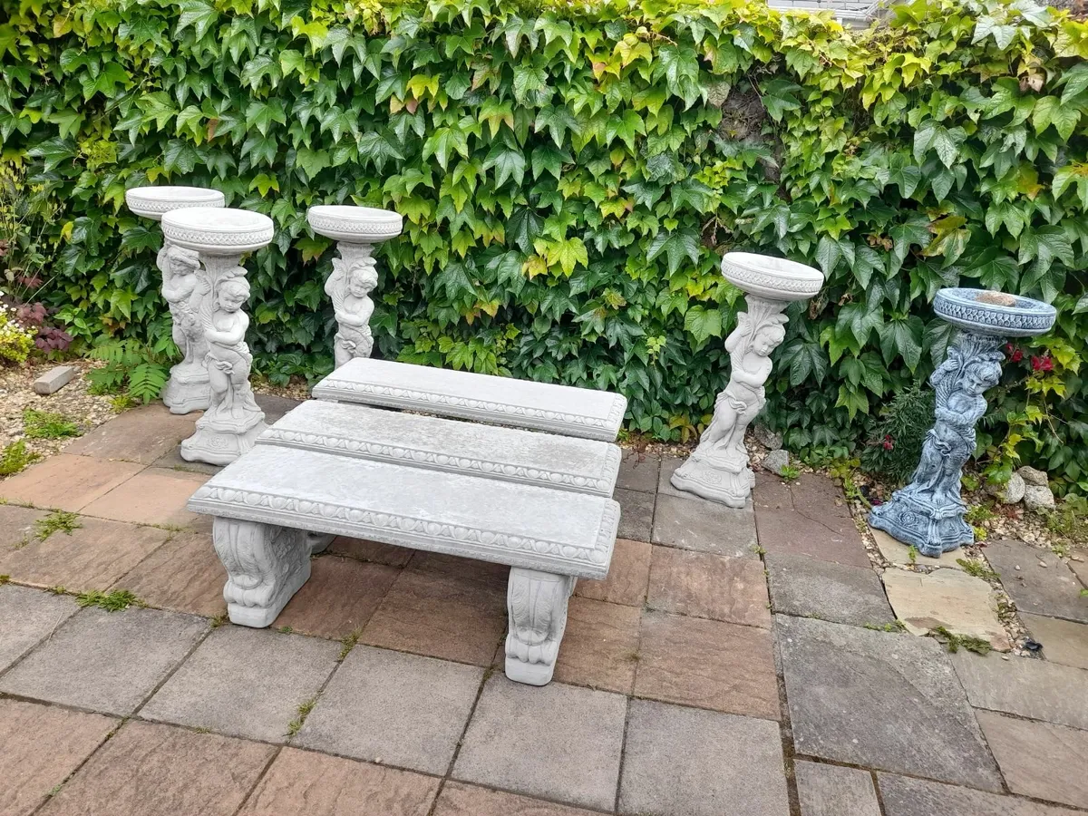 Garden Benches and Bird Baths - New - Only 85 Each - Image 4