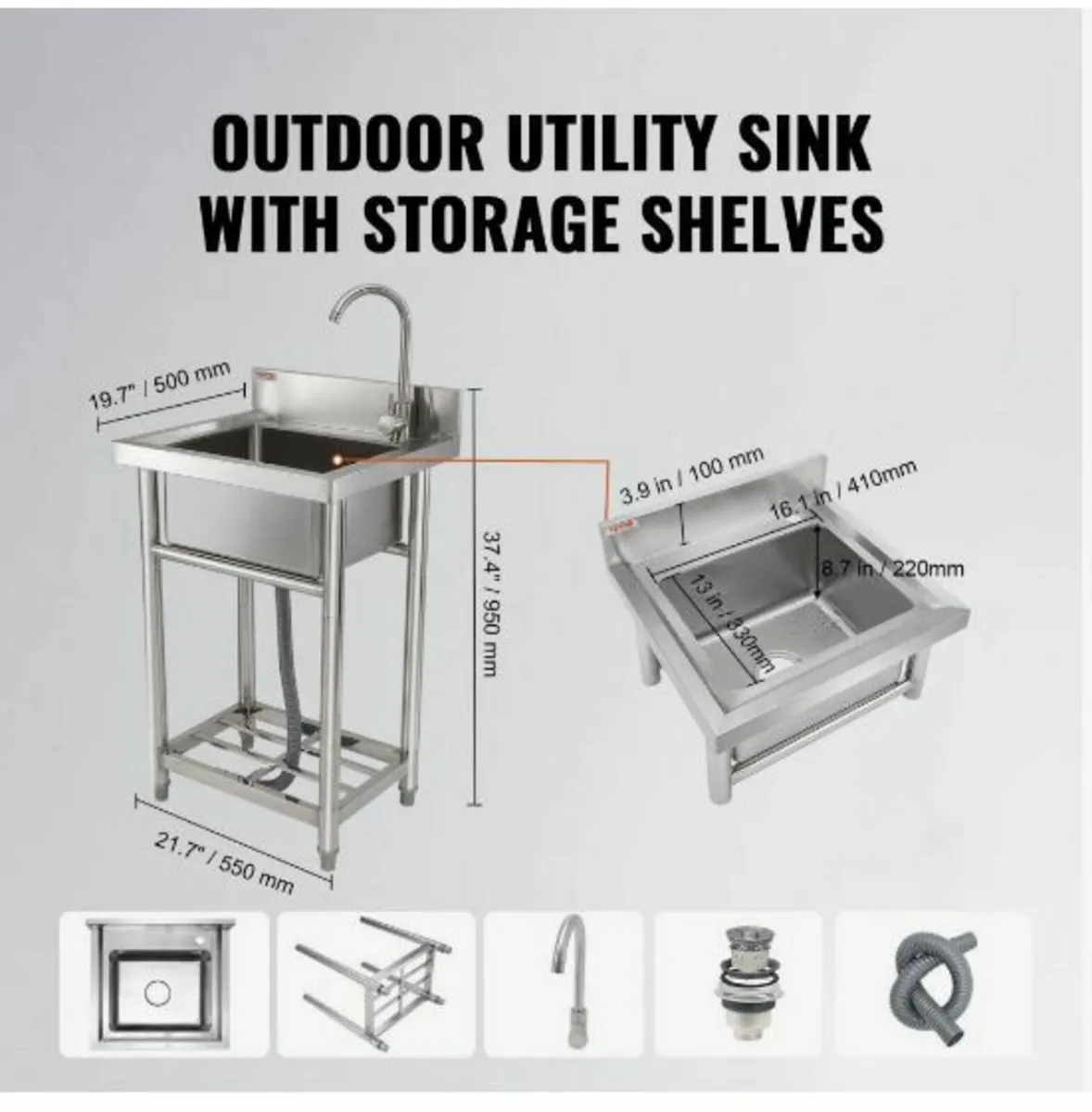 Stainless Steel Utility Sink - Image 2