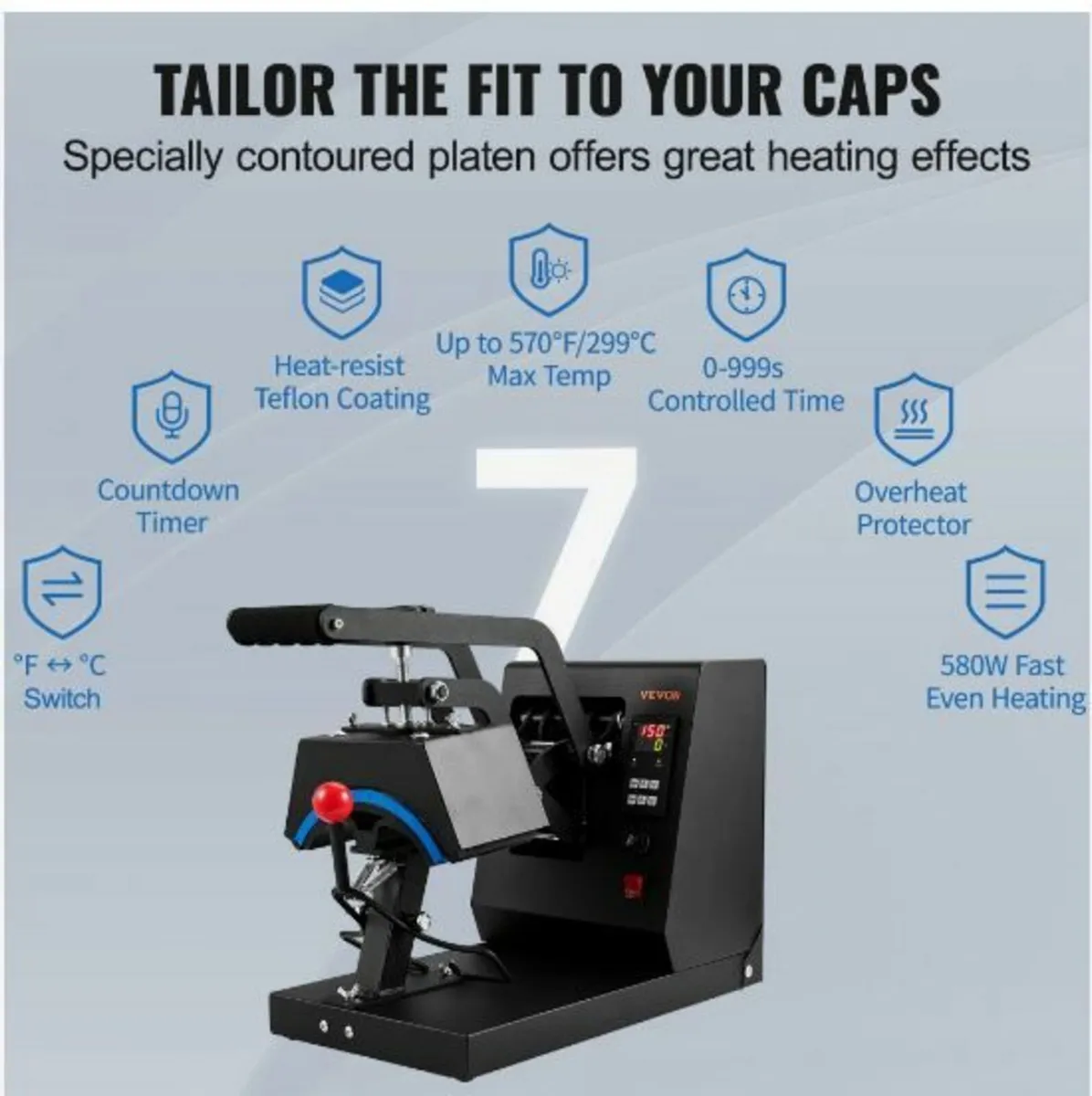 Hat Heat Press, 4-in-1 Cap Heat Press Machine - Image 2