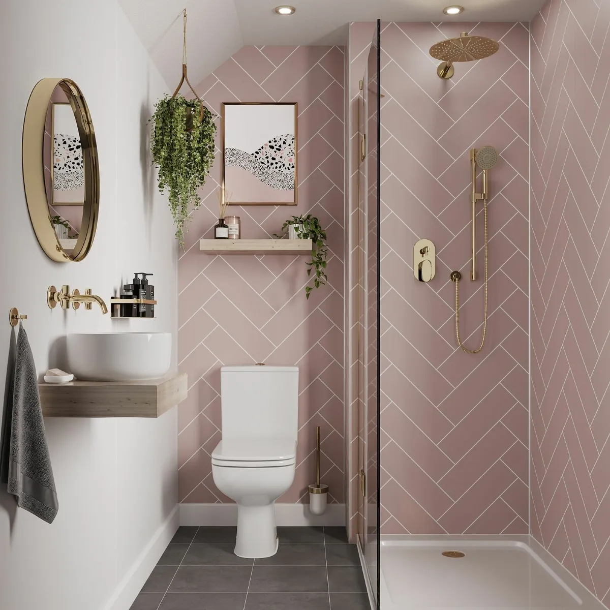 Multipanel Antique Rose Shower Panels - Image 2